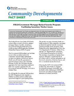 Community Affairs Fact Sheet: FHLB Government Mortgage-Backed Security Program Cover Image