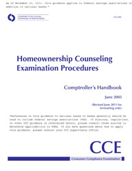Comptroller's Handbook: Homeownership Counseling Examination Procedures Cover Image