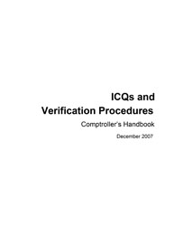 Comptroller's Handbook: Internal Control Questionnaires/Verification Procedures Cover Image