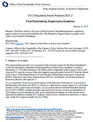 OCC Regulatory Impact Analysis 2020-14 – Final Rulemaking: Part 7